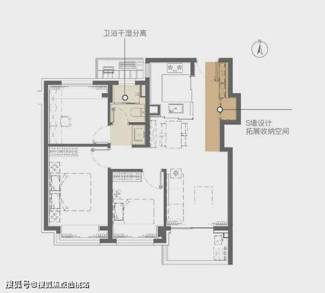! 步行地铁约150米 约52万方TOD大盘 附加价格表！爱游戏app网站「招商时代乐章」 建面约89-126㎡三房(图25)